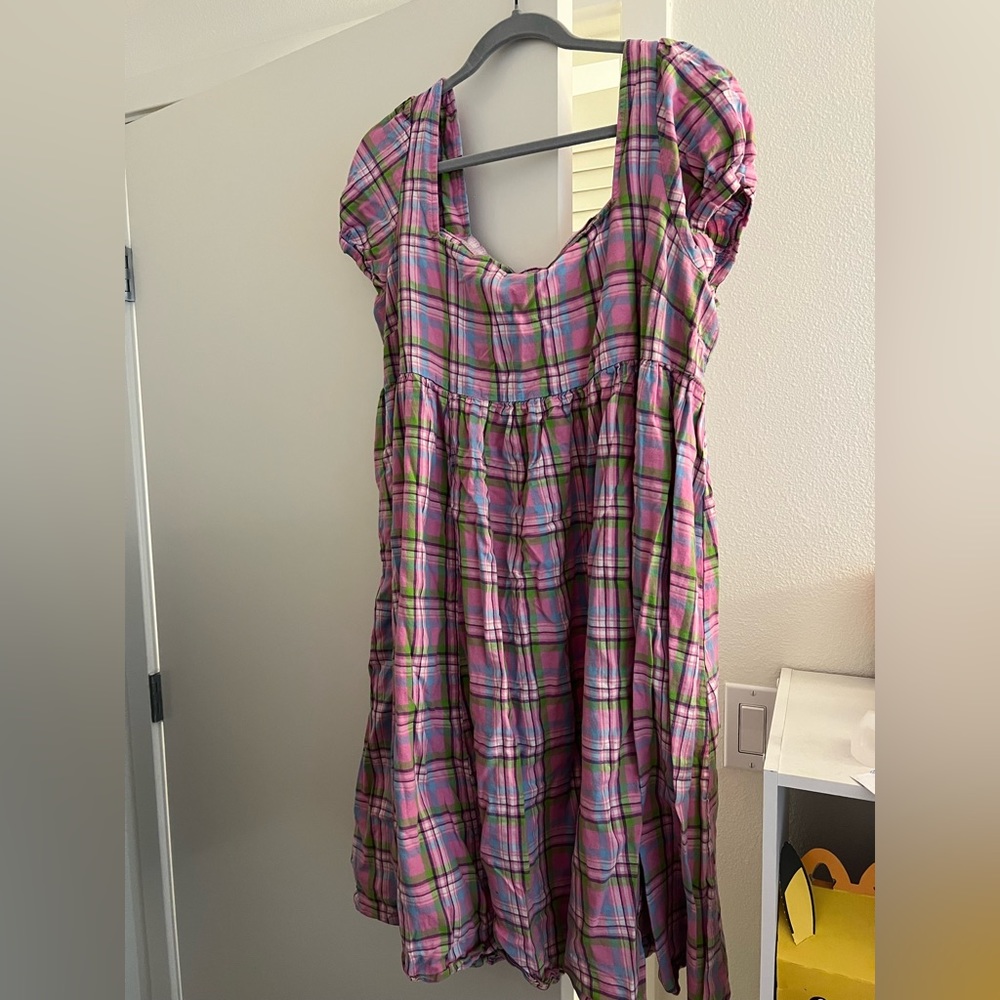 Shein Curve 3XL Pink Plaid Dress